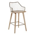 Lumisource Winston Counter Stool in White Washed Wood and Antique Copper Metal B26-WINSTN WWANCU